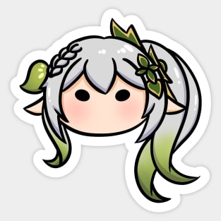 Genshin Impact Nahida chibi head | Morcaworks Sticker